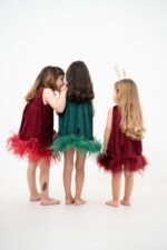 Green Velvet Dress - Görsel 3