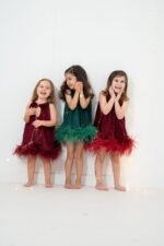 Green Velvet Dress - Görsel 2